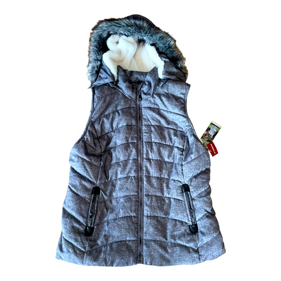 GreenTea Jackets & Blazers - SUPER PLUSH hooded Womens Puffer Vest XL